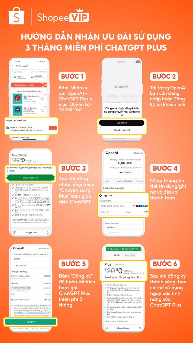 Hội viên ShopeeVIP nhanh tay đăng ký ưu đãi miễn phí Chat GPT Plus